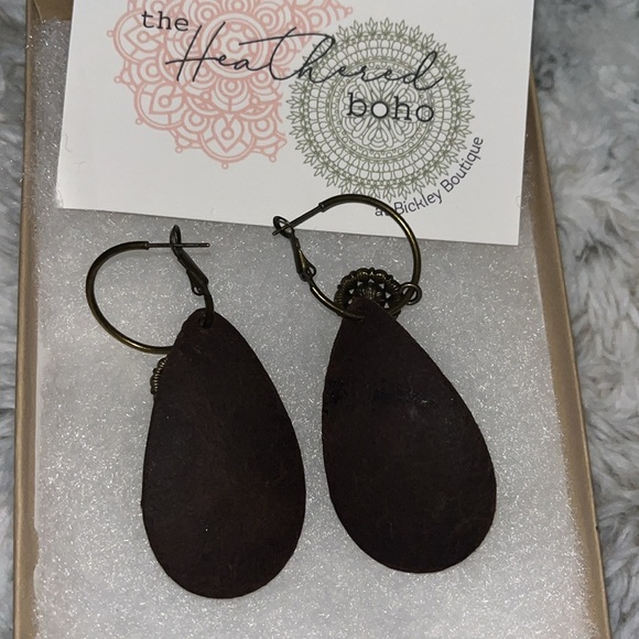 NWT upcycled repurposed LV earrings - Picture 2 of 2